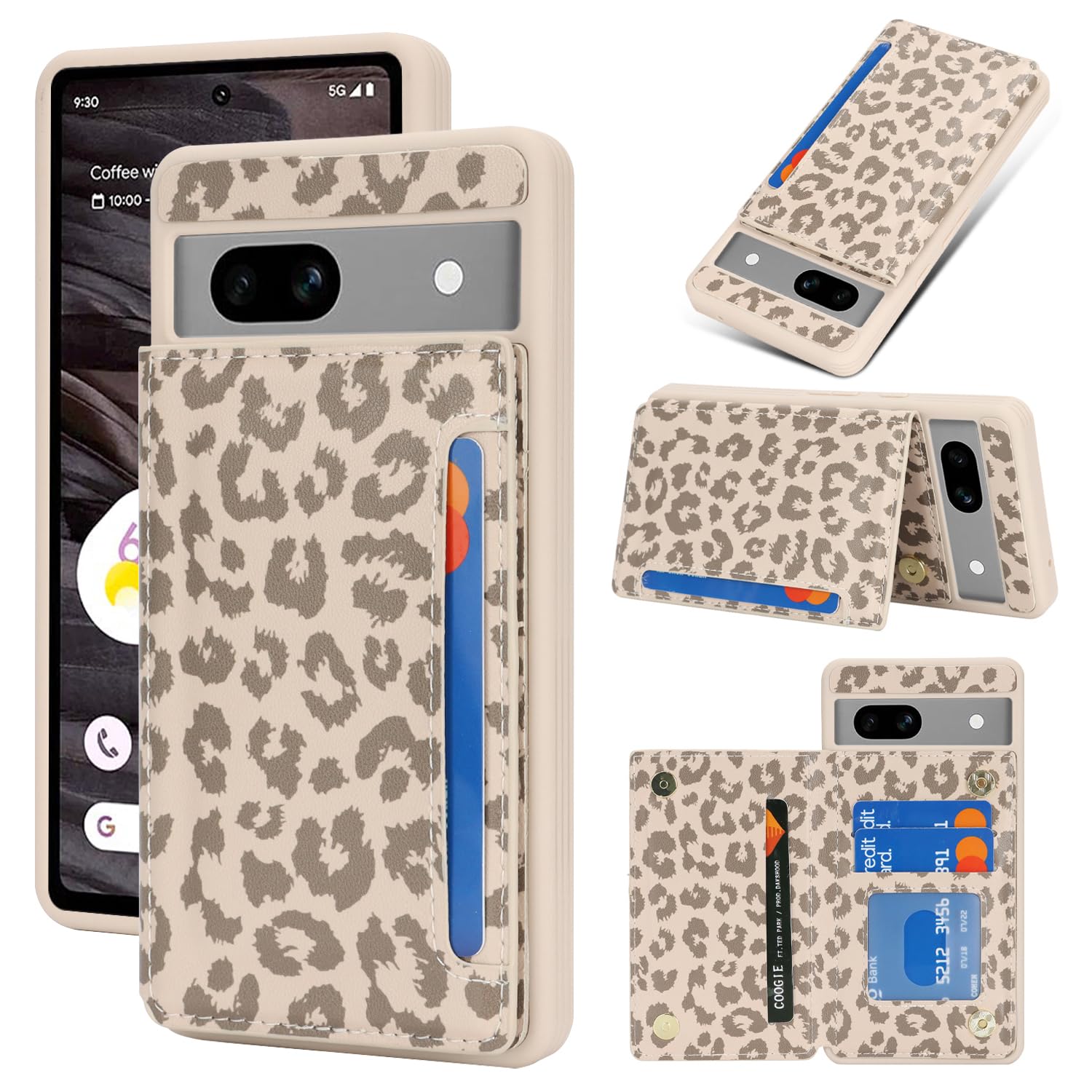 iCoverCase Compatible with Google Pixel 7a Case with Card Holder, Wallet Phone Case for Women Men [RFID Blocking] PU Leather Protective Wallet Case