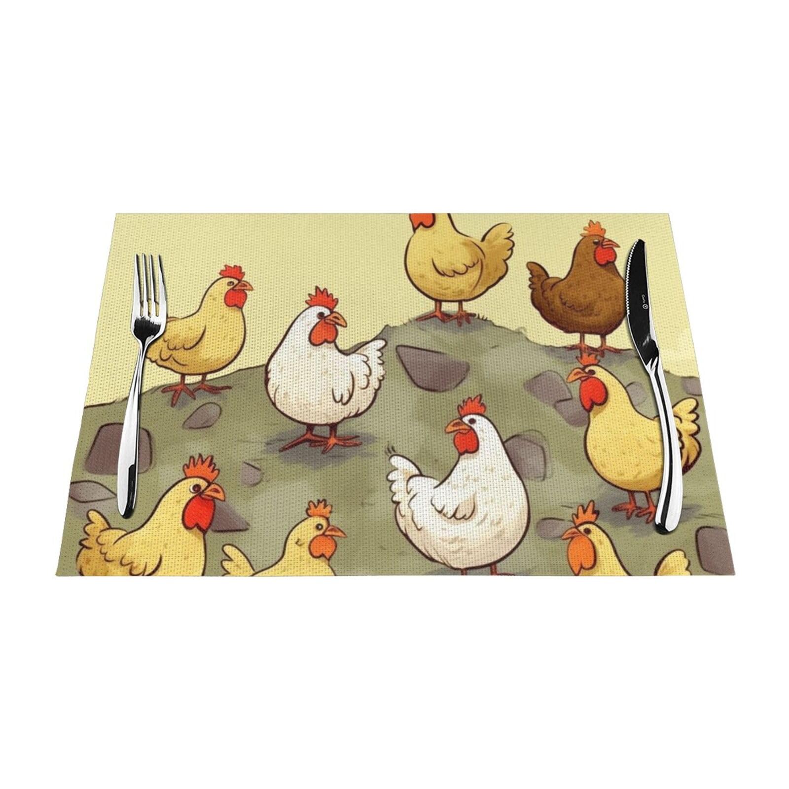 Set de table en PVC tissé 30x45 cm - Lot de 4 tapis de table rectangulaires