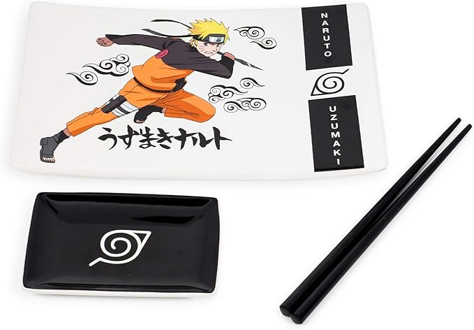 JUST FUNKY Naruto Shippuden Set de Sushi 3 Piezas Cerámica miniatura 3