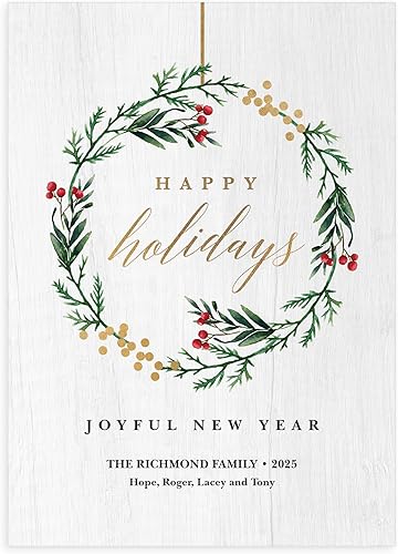 Let's Make Memories Tarjeta fotográfica personalizada de corona rústica de 5 x 7 pulgadas, calidad premium (tarjetas de Navidad y sobres blancos),