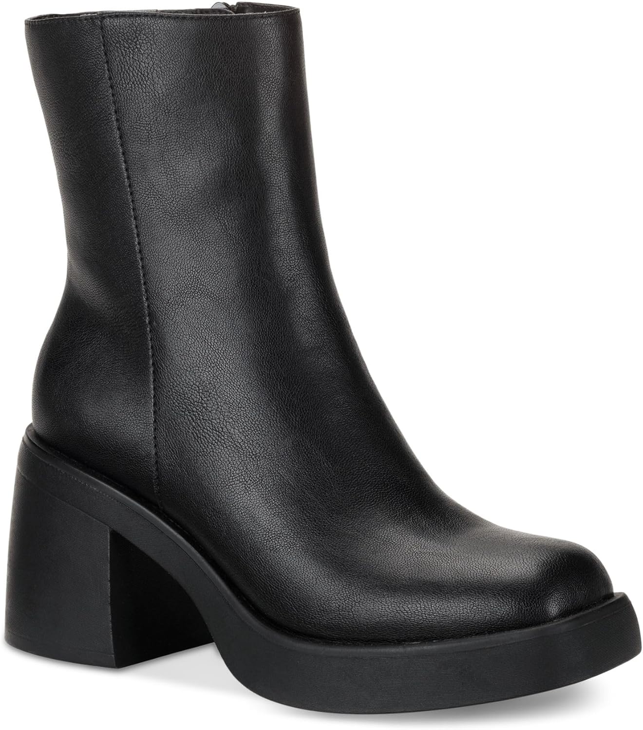 Sun + Stone Womens TIANNA Faux Leather Mid-Calf Boots Black 6.5 Medium (B,M)