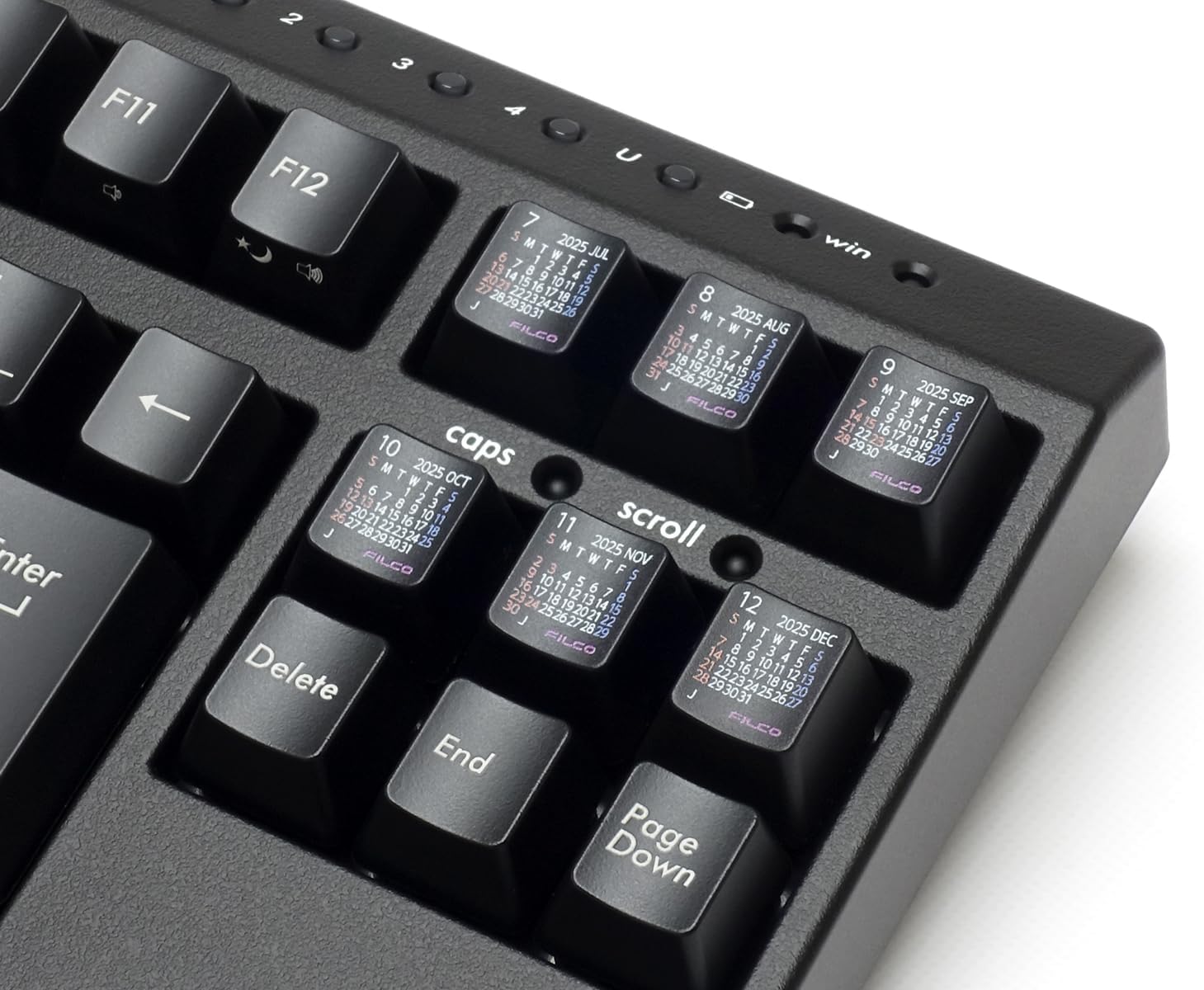 Filco Calendar Keycap Set 2025 Japanese Holidays 2025 + January 2026 13 Key Set with Keepler, Top Print, Black FC2025JTB Calendar Key Cap