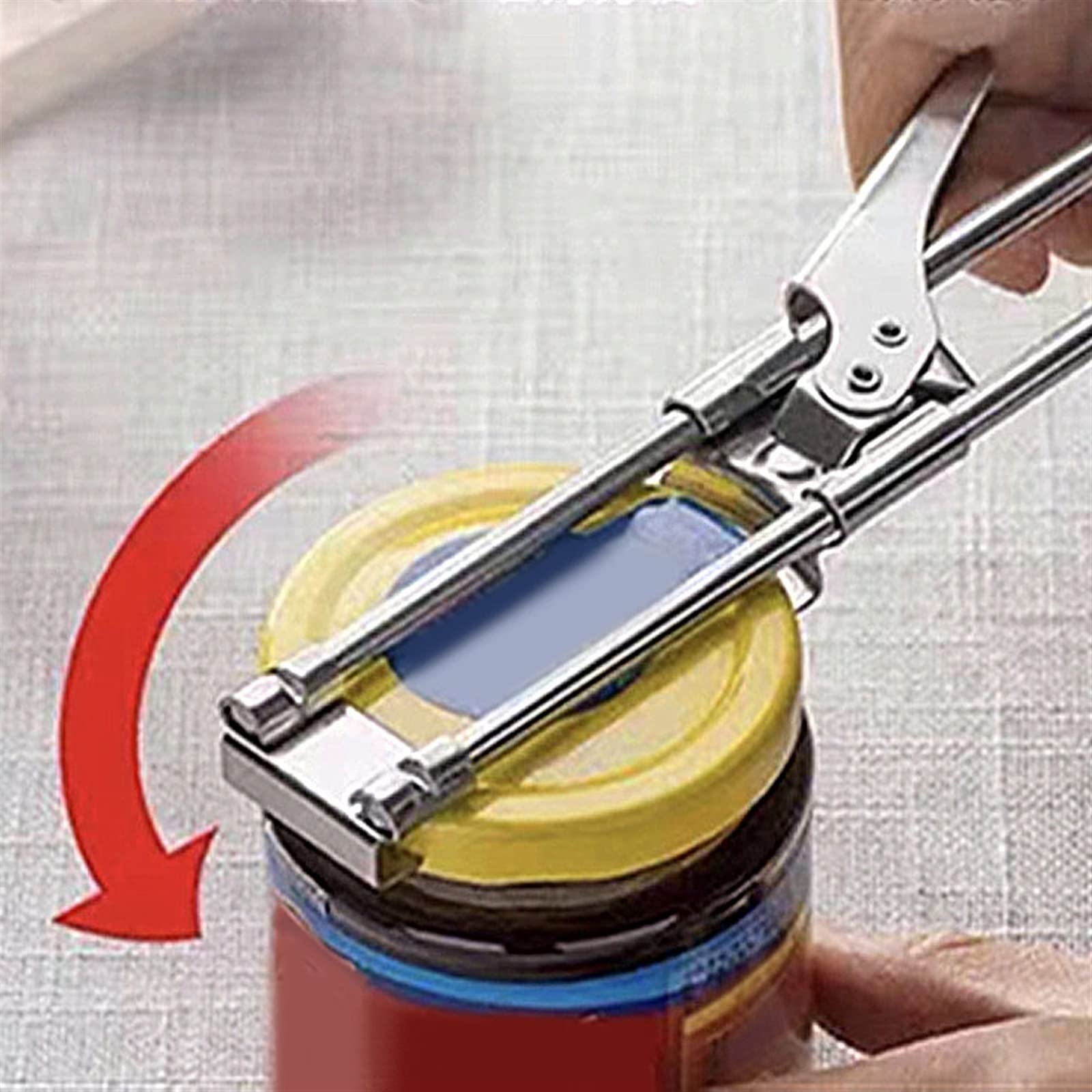 Apribottiglie, cavatappi e barattoli, multifunzione, in acciaio inox, facile da impugnare, per mani deboli, utensile da cucina