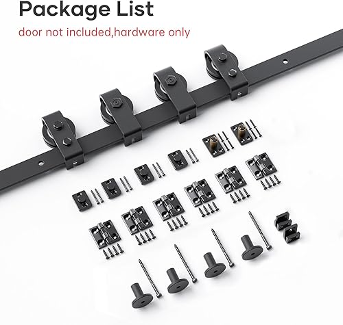 Miniatura 3 de EaseLife Kit de riel de 54 pulgadas para puerta corrediza de granero biplegable para 4 puertas de armario, rodillo de montaje superior, resistente,