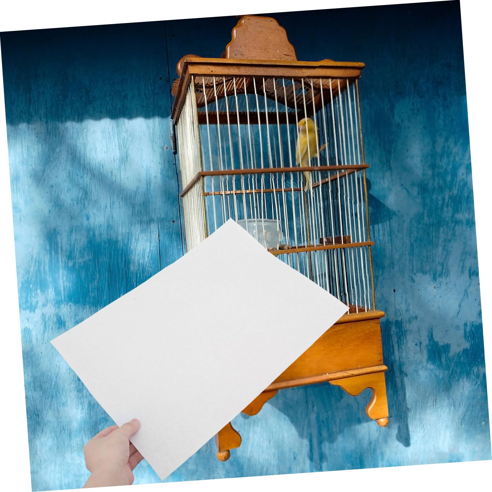 100 Stück Vogelkäfig Einlagen Saugfähige Papierunterlage für Vogelkäfige Hygienische und Atmungsaktive Unterlage für Papageien für Haustiere und Vogelhalter