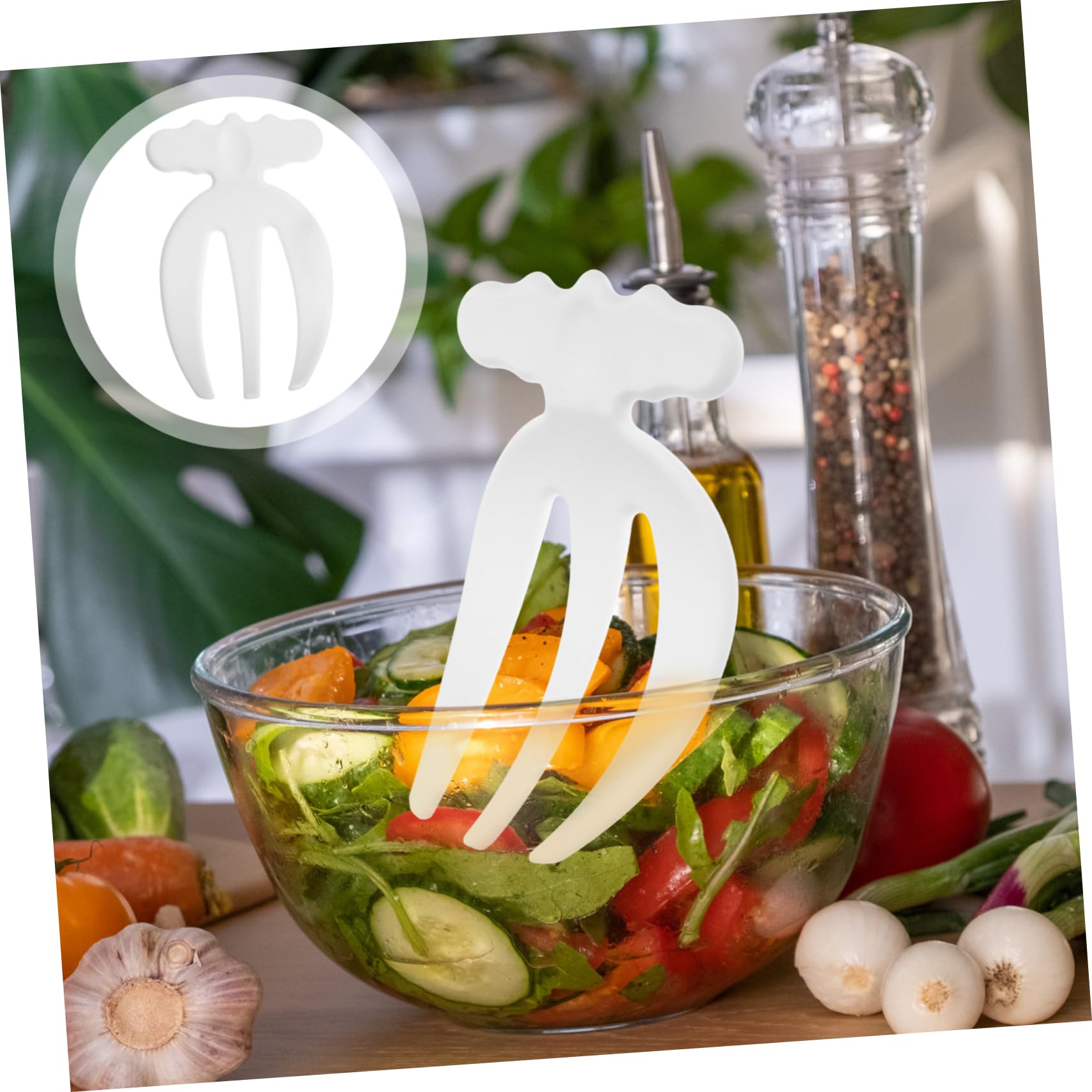 AUTSUPPL Salad Mixing Hands Salad Fork Fruit Claw Short Handle Fork for Cooking