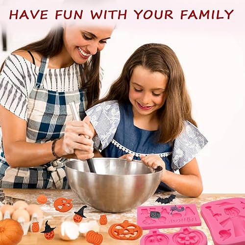 Miniatura 6 de Moldes de silicona para fondant de Halloween, paquete de 3 moldes de calabaza para espantapájaros, molde para pasteles, molde de chocolate,