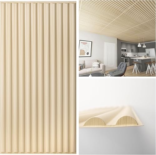 Miniatura 9 de Art3d Azulejos de techo caídos de 2 x 4 pies en blanco, paneles de pared 3D de diseño semicilindro de 12 hojas para decoración de pared interior, 24