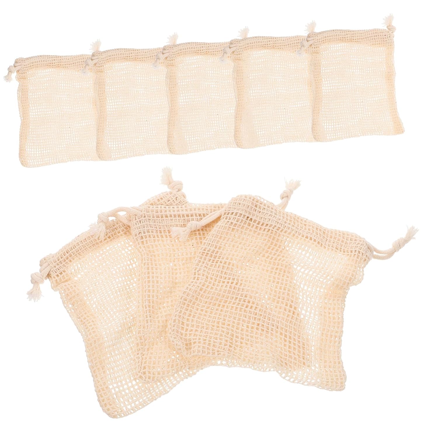 8pcs Soap Foaming Pouches Drawstring Colorful Cotton Linen Soap Storage Bags for Easy Drying and Skin Cleansing for Facial Cleansers Random Colors