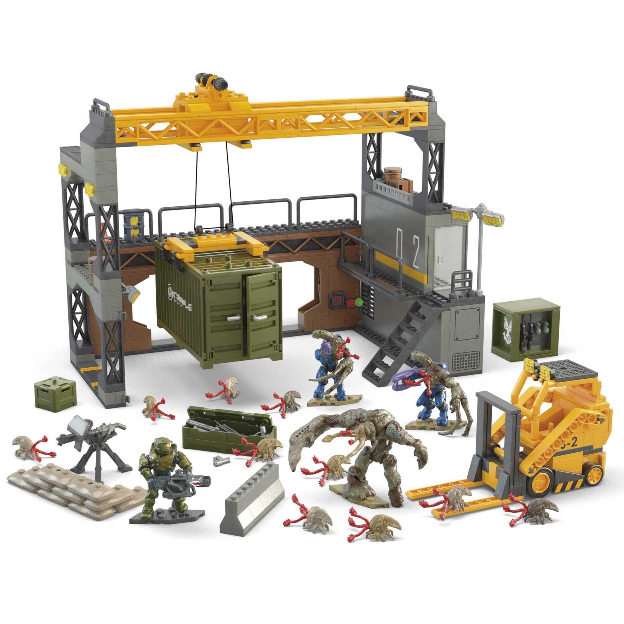 MEGA Halo Infinite Building Toys Set, Floodgate Firefight with 634 Pieces, 4 Micro Action Figures, Poseable Articulation, Accessories, Kids or Adult, HNC59