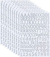 Vista 13 de 10 hojas de calcomanías de letras de vinilo negro, 1200 piezas de calcomanías autoadhesivas de números y alfabeto, números de buzón para letreros