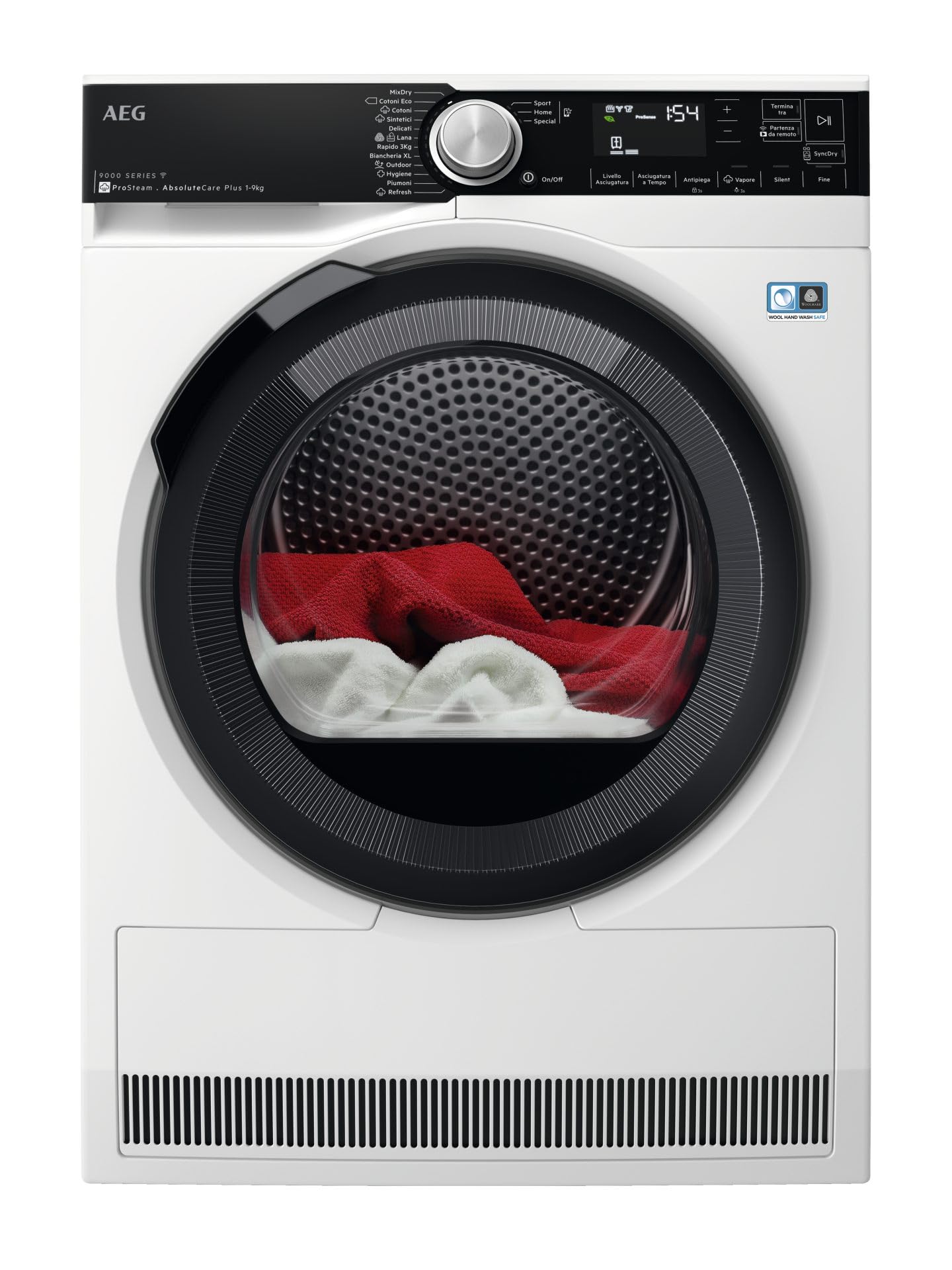 AEG TR9T94ABYS - Asciugatrice da 9 kg, Pompa di calore, 638x596x850 mm [Classe efficienza energetica A+++]
