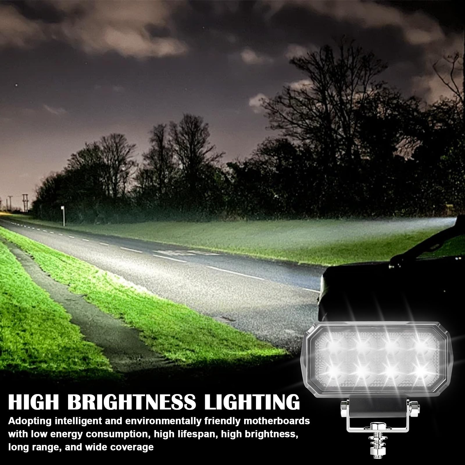 2 sztuki reflektorów cofania 9-30V, dodatkowe światło 28W, IP67 lampa robocza LED, 5-calowy reflektor LED do koparek, traktorów, holowników, wózków widłowych, pojazdów ATV, pojazdów terenowych
