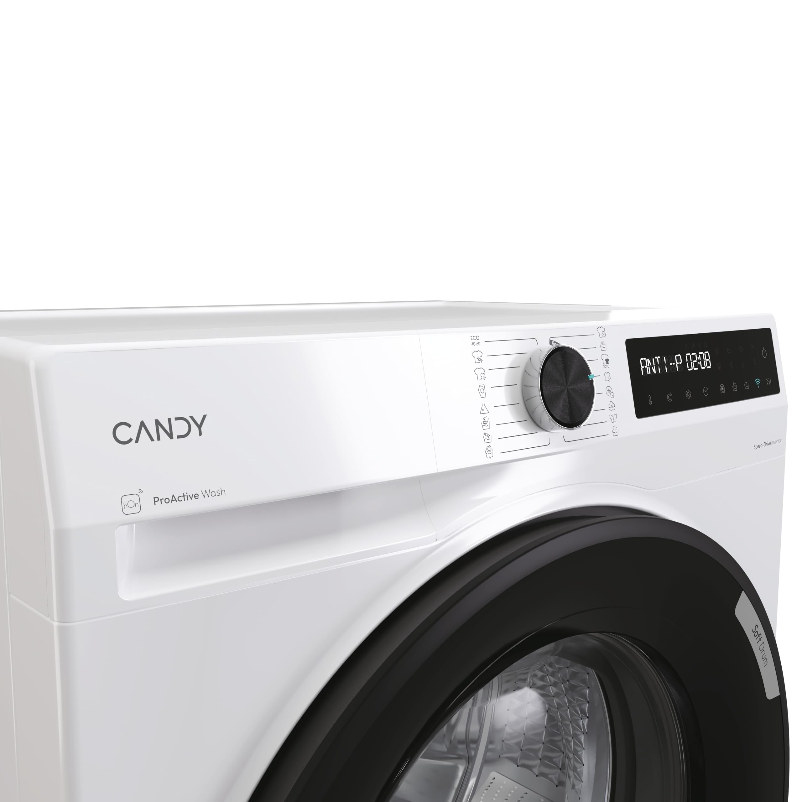 Candy ProWash 500 BR 412BL8-S Machine à laver 12 KG, 1400 tr/min, Affichage numérique, Connectivité WIFI, 16 cycles, Inverter Speed Drive, Départ différé 24H, Verrouillage Enfants, Détecteur de charge