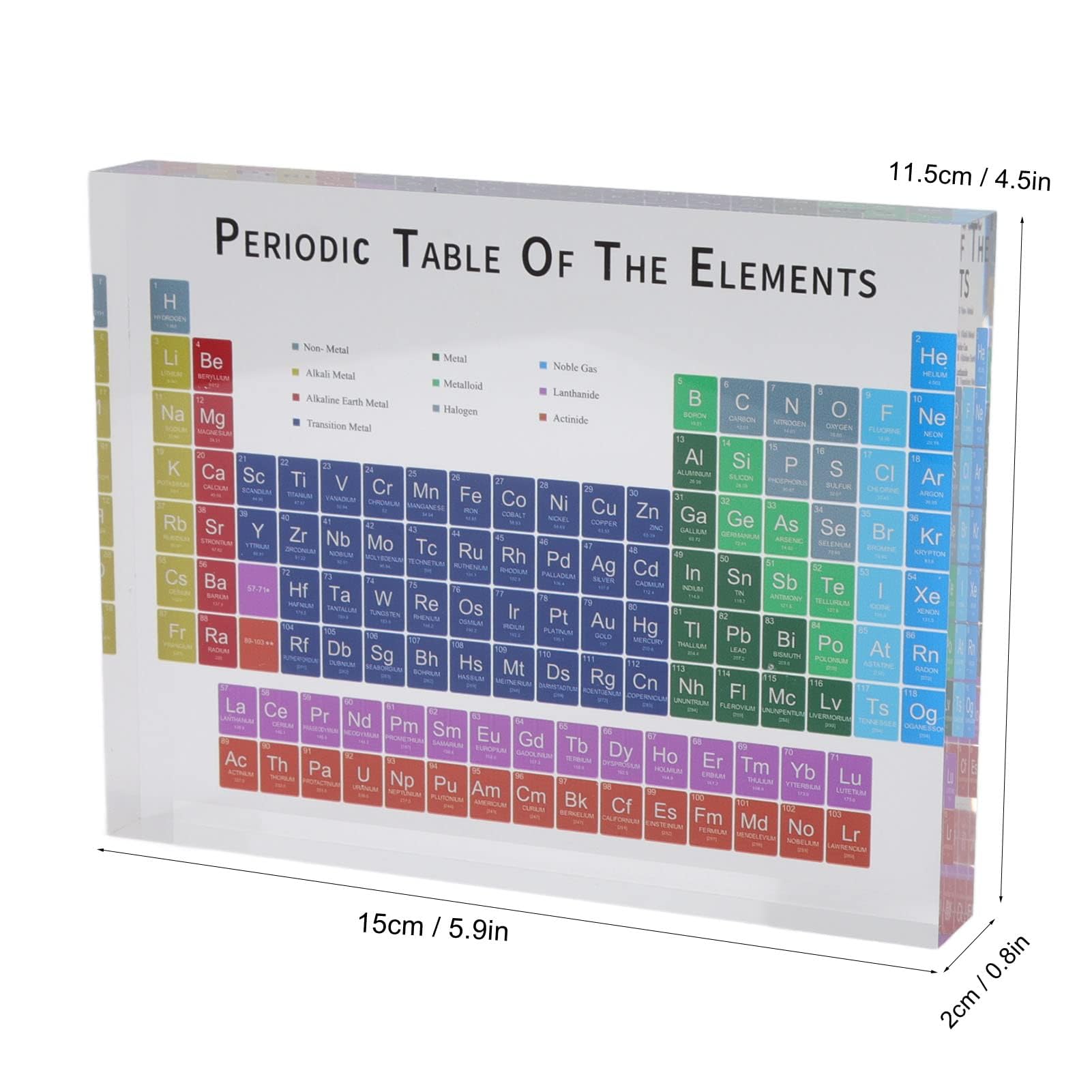 Elementi della Tavola Periodica Attraente Moderno Portatile Acrilico Inodore Tavola Periodica Decor Carino Educativo per la Casa per Il Laboratorio (S)