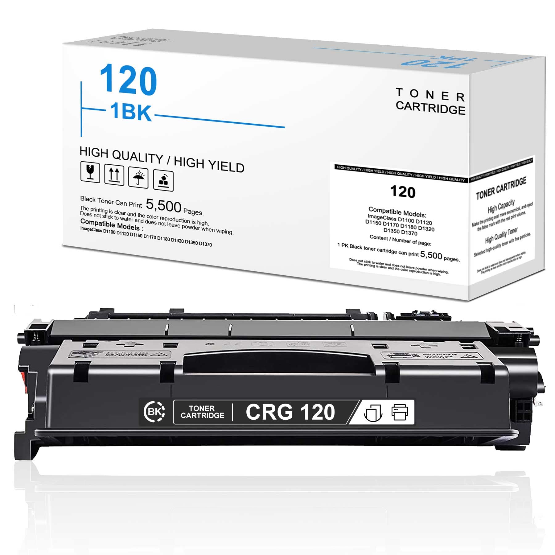 1 Pack Black 120 Compatible Remanufactured Toner Cartridge Replacement for ImageClass D1100 D1100 D1120 D1150 D1170 D1180 D1300 D1320 D1350 D1370 D1500 D1520 D1550 i-Sensys MF6680 Printer-by YOISNER