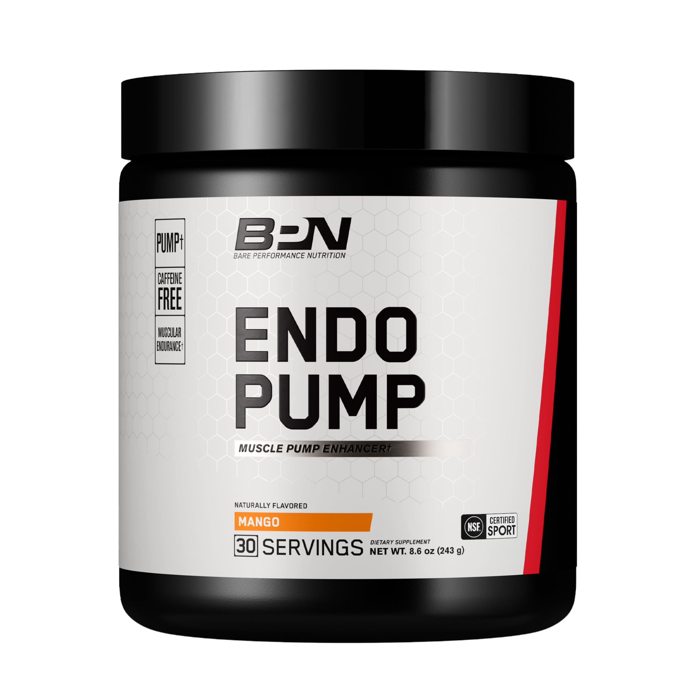BPN EndoPump Pre-Workout Muscle Pump Enhancer w/L-Citrulline, Increased Blood Flow/Oxygen Transport to Muscles, 30 Servings, Mango