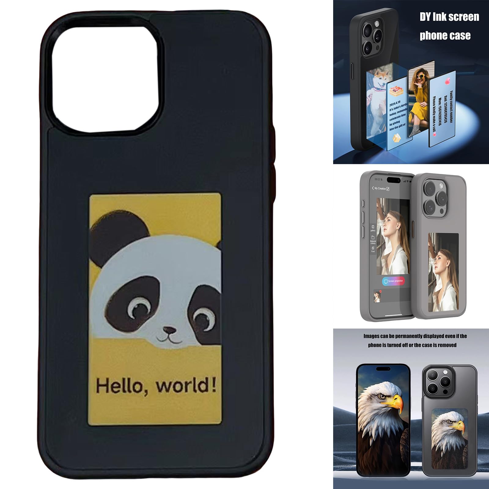 Custodia per telefono, cover in acrilico, 15 GRIGIO, M GRIGIO | Dynamic Abilita la custodia del telefono, schermo di condivisione, aggiorna la custodia del telefono dello schermo
