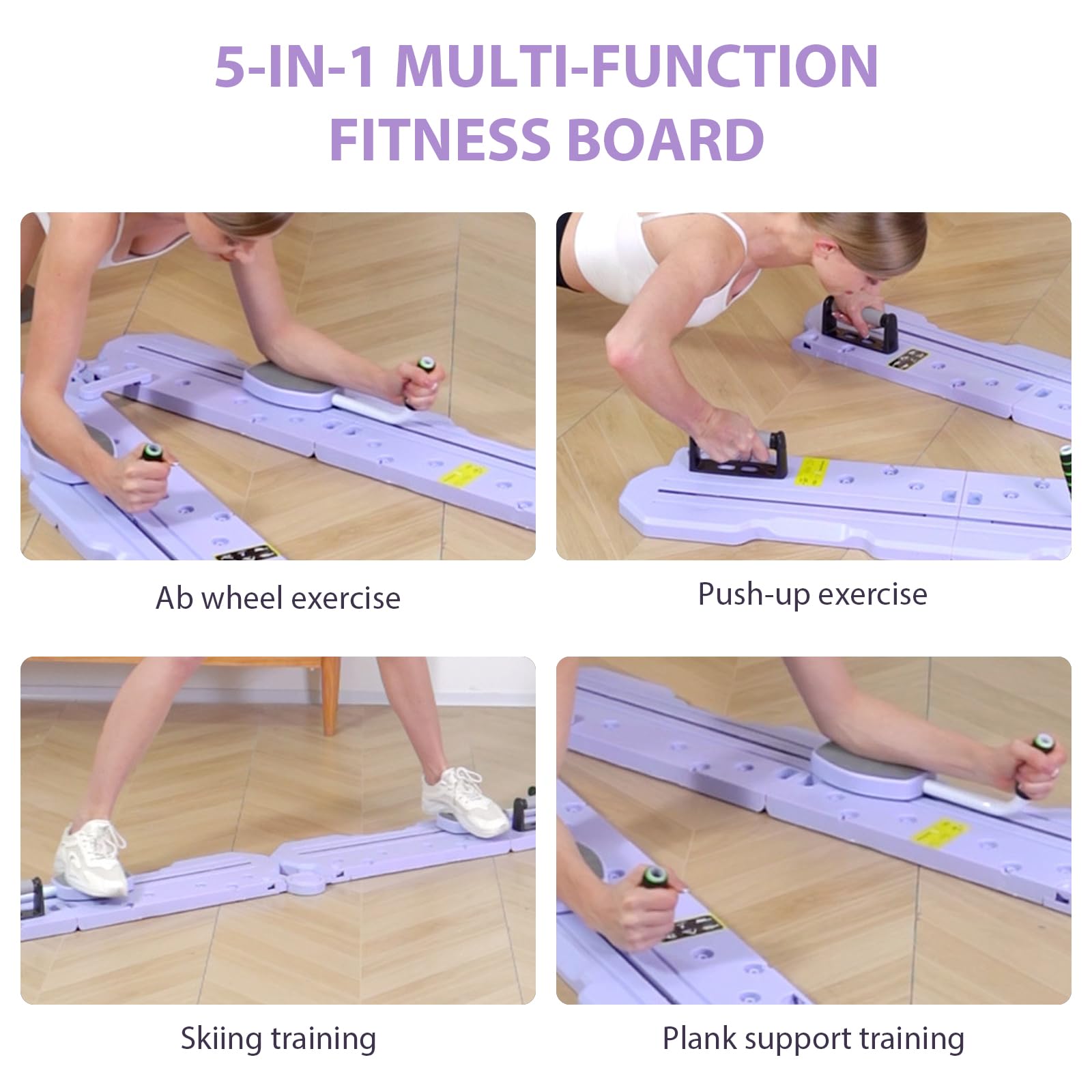 Planche Pilate, Pilates Board, Planche Multifonction pour Abdominaux, Planche de Pilates Pliable, Planche d'Exercices pour Abdominaux avec Rebond Automatique