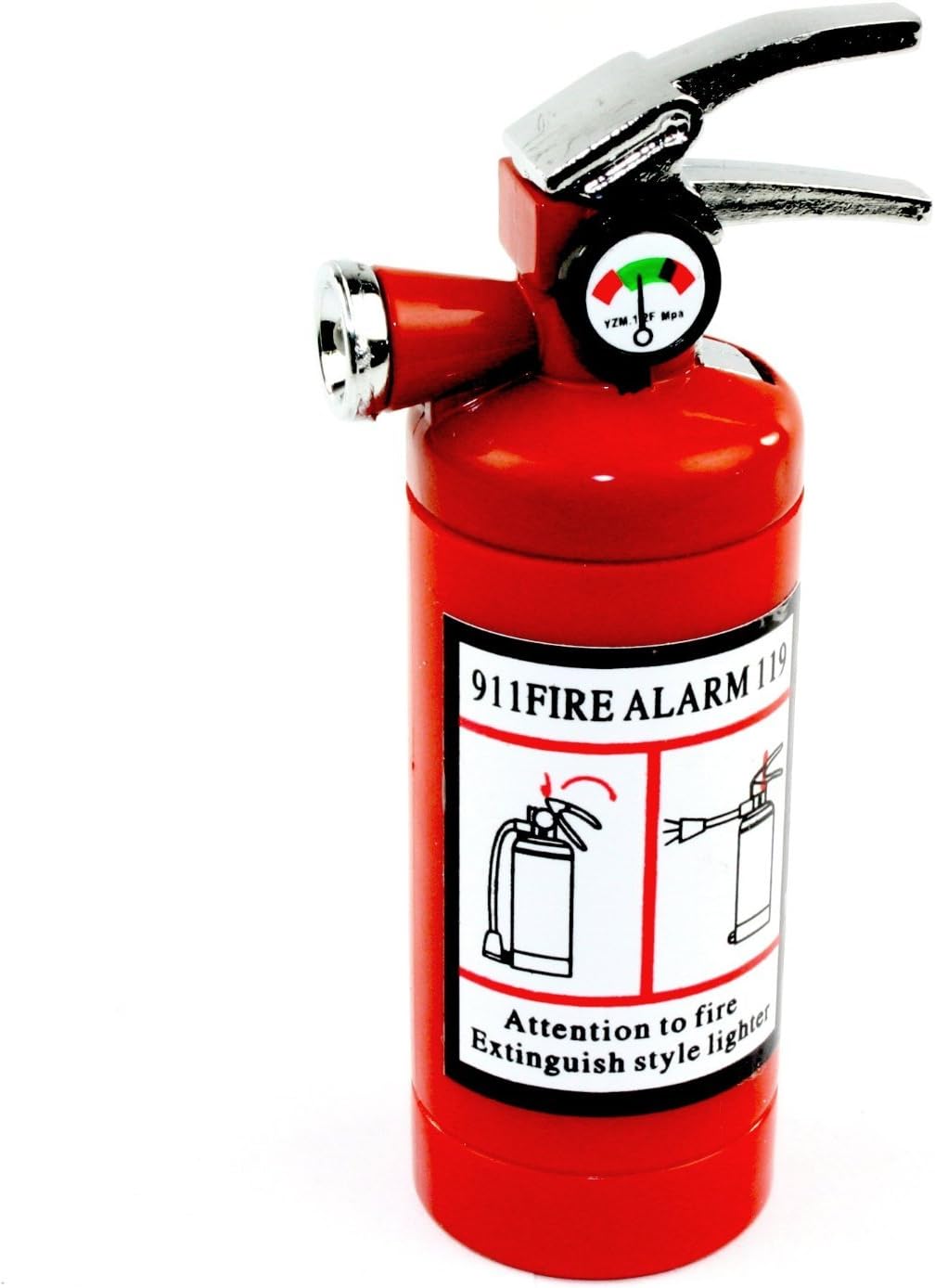 1x Mini Fire Extinguisher Metal Refillable Cigar Cigarette Lighter w/ White Light