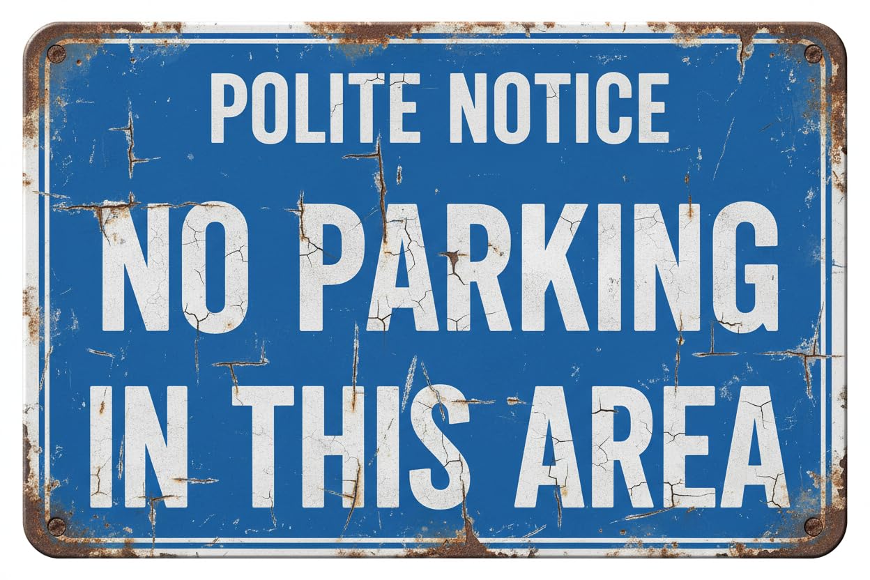 Wall Decor Polite Notice No Parking In This Area - General Sign Metal Sign 8"x12"es Clear Signage For S, Fences Vintage Signs Aluminum Plates Printed
