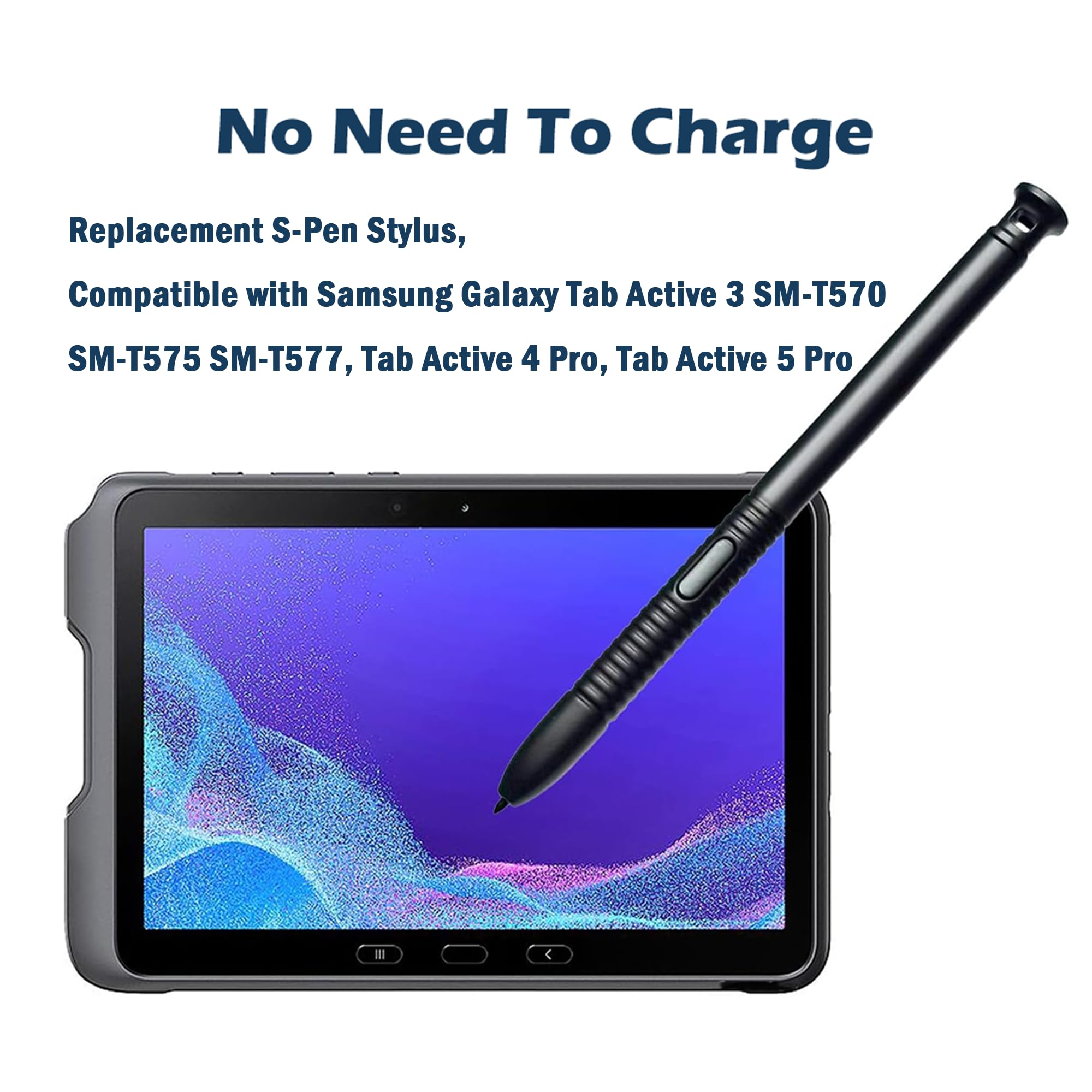 Anwendbar für Galaxy Tab Active 3 Stylus Pen T570 T575 T577 Pen Ersatz Galaxy Tab Active 4 Pro T630 T638 T636 Pen Galaxy Tab Active3 Pen Active5 Pro Stylus Pen mit Spitzen (schwarz)