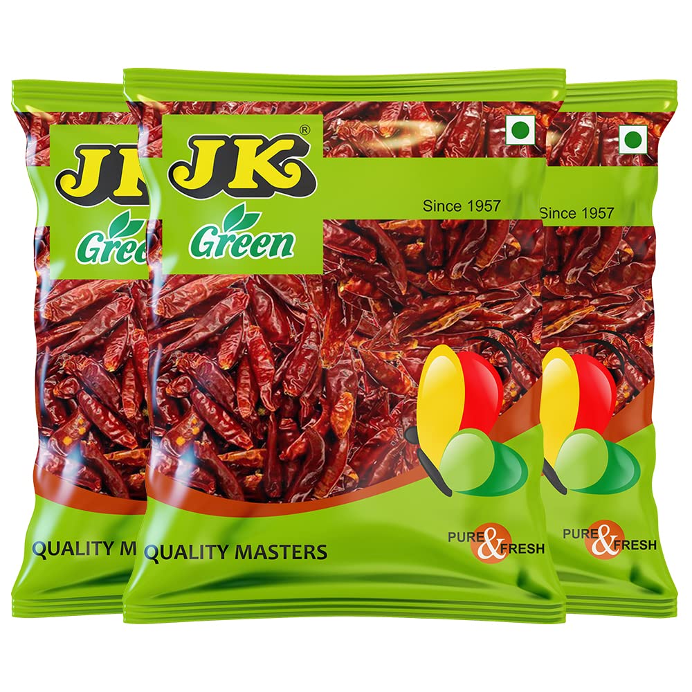 JK Red Chilli Whole, 100g | (Pack of 3) | 100% Natural Laal Mirch | Organic Indian Spices | Great for Curries, Chutneys & More (B0BYVGXF5T) Amazon Price History, Amazon Price Tracker