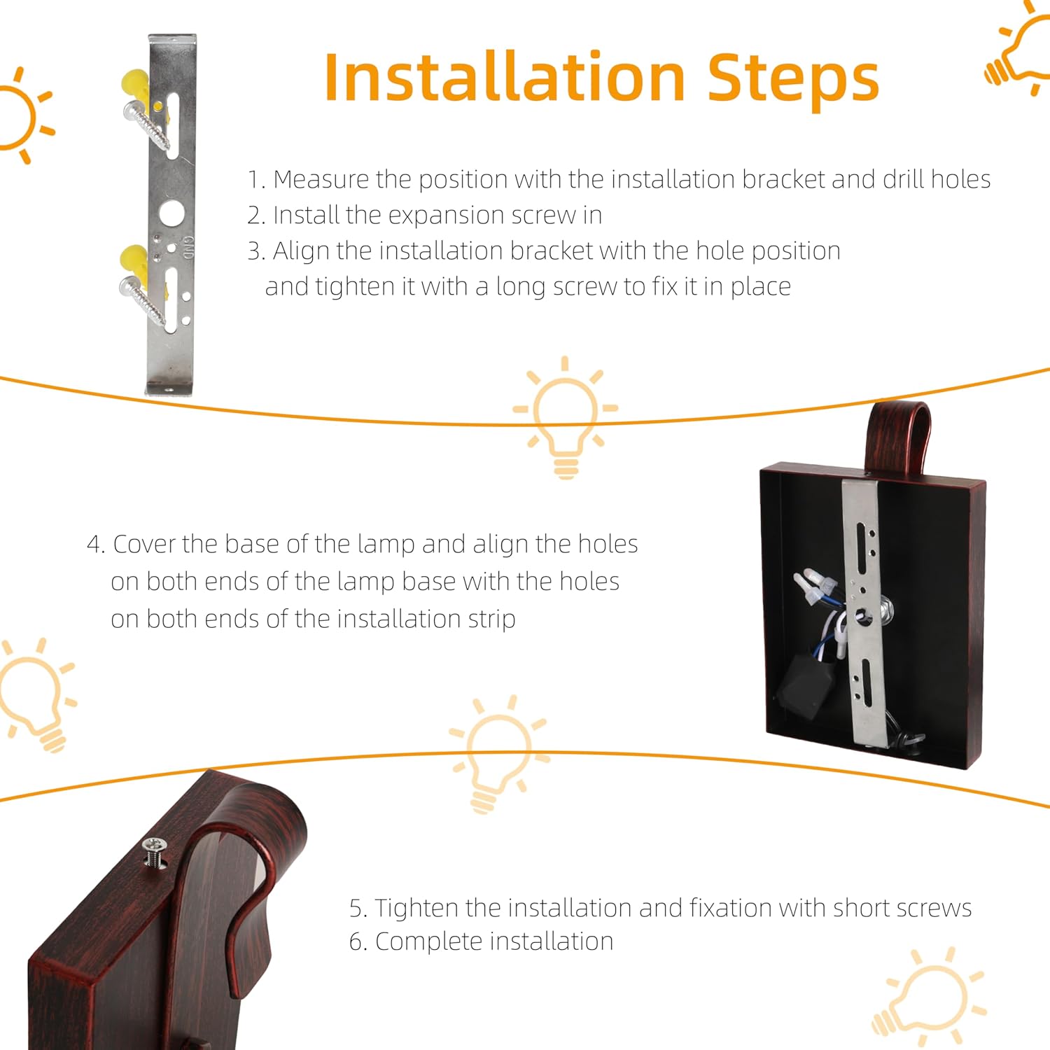 Wall Sconces Plug in Set of 2 Dimmable Rustic, Red Bronze Vintage Glass Wall Light, Retro Farmhouse Industrial Bedside Wall Lamps for Bedroom,Living Room,Hallway,Wall Mount Home Lighting