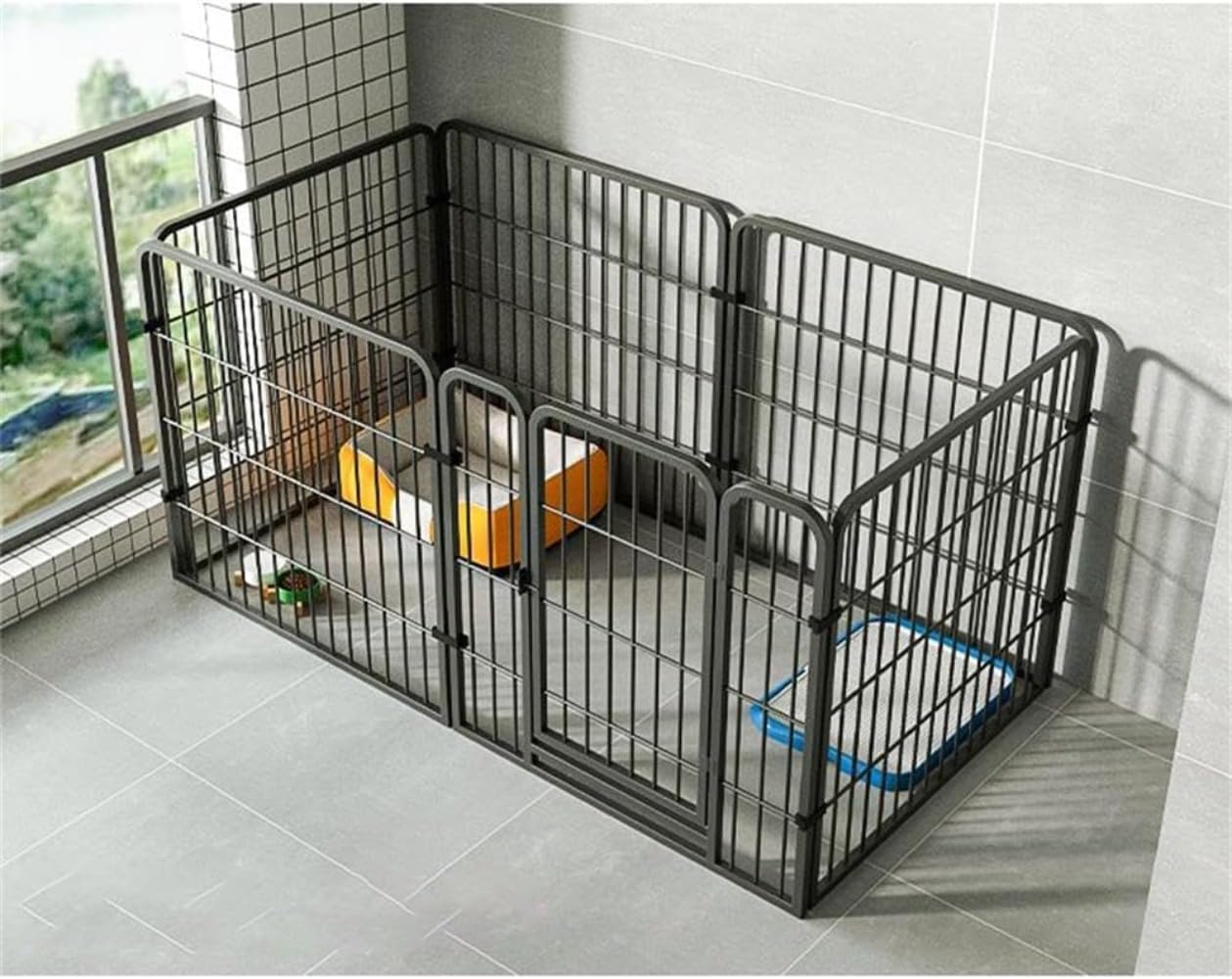 ペットサークル 16枚パネル ドア付き 69.5×43.5×32cm Amazon | Jifoceltペットサークル 犬 ペットフェンス サークルケージ
