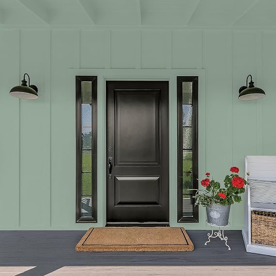 Glidden One Coat 1 gal. Birch Forest/Green Flat Exterior Paint with Primer
