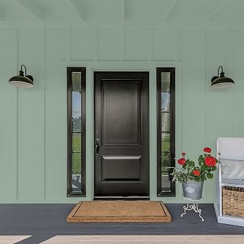 Glidden One Coat 1 gal. Birch Forest/Green Flat Exterior Paint with Primer