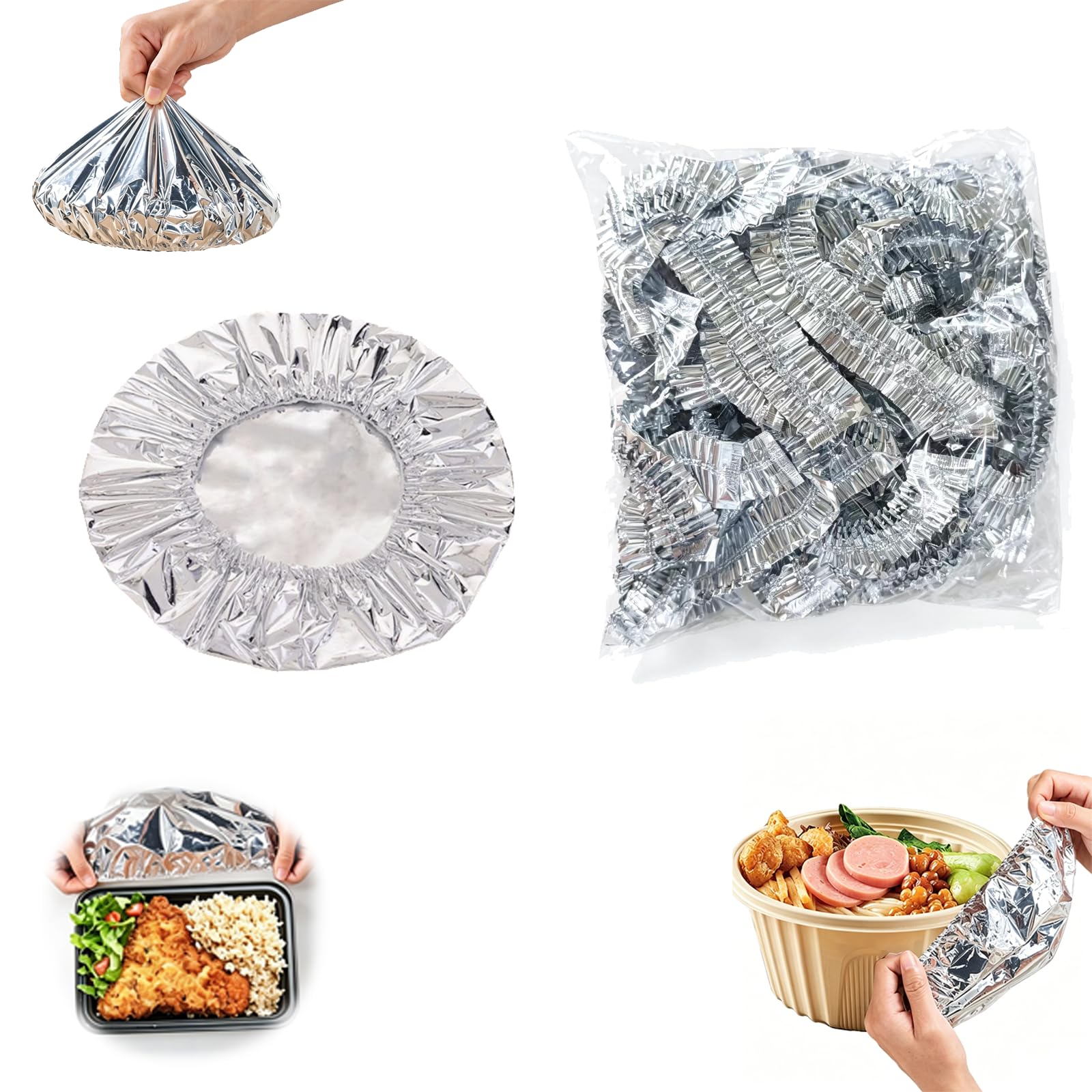 Couvertures thermiques en aluminium vertes et cloches isolantes souples pour assiette de table