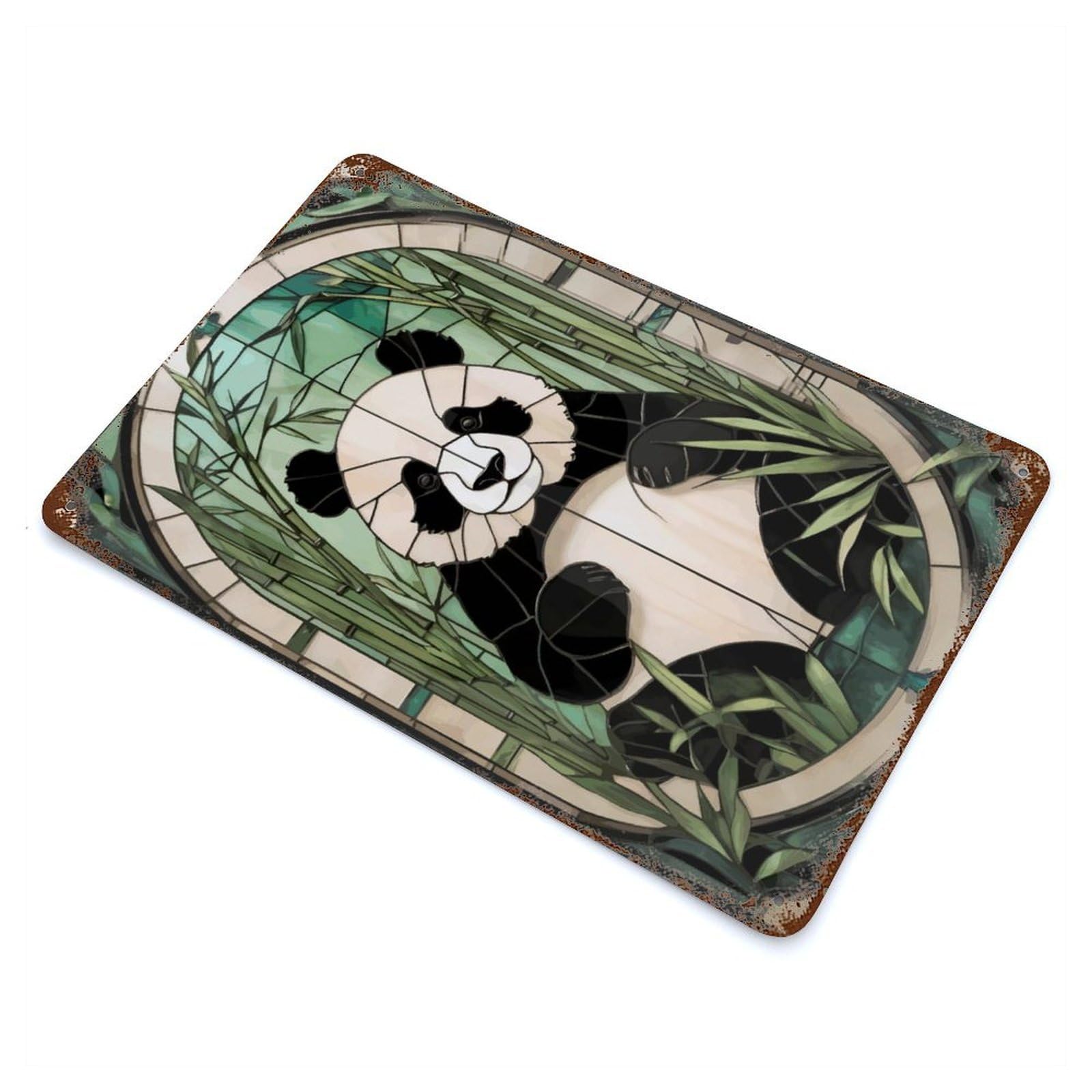 Panda Animal Decorative Tin Sign 11.8"x7.9", for Bistro, Counter And Cafe Decor, Novelty Wall Decor