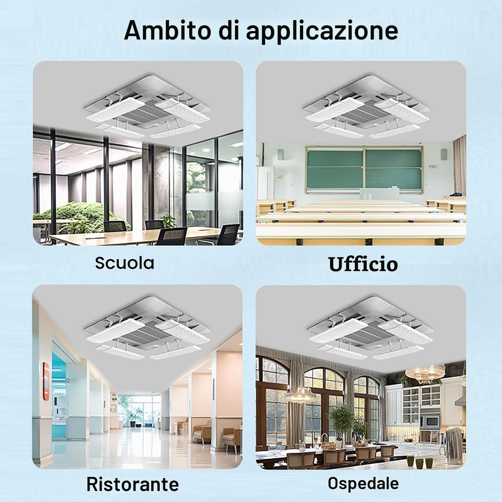 Set di 4 Deflettore per Aria Condizionata Centralizzata Estensibili, Deflettore Condizionatore da Soffitto per Condizionatore D'Aria Centralizzato, Anticondensa