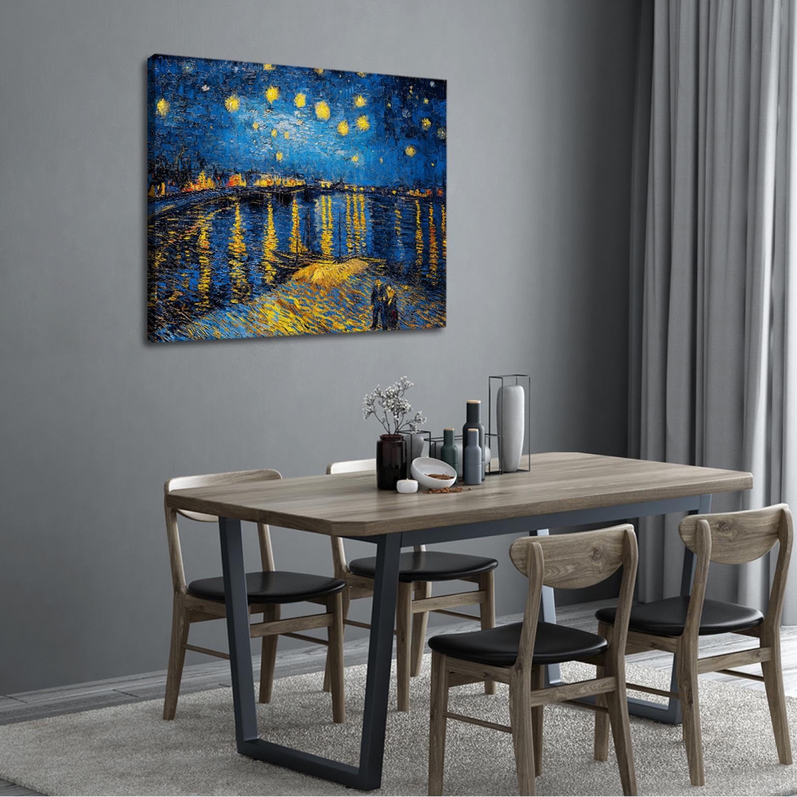 Amazon.co.jp: 星月夜キャンバスウォールアートゴッホの有名な絵画