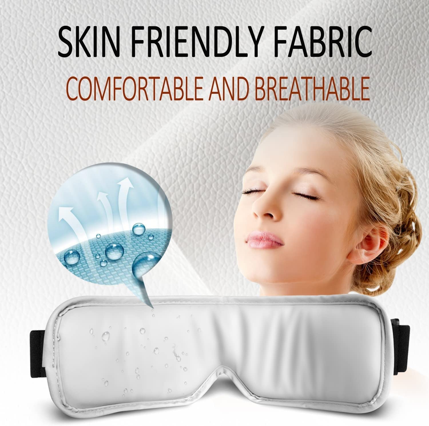 Masajeador de Ojos con Amasado de Bolsas de Aire, compresa Caliente a Temperatura Constante, vibración multifrecuencia y música Bluetooth (Blanco)