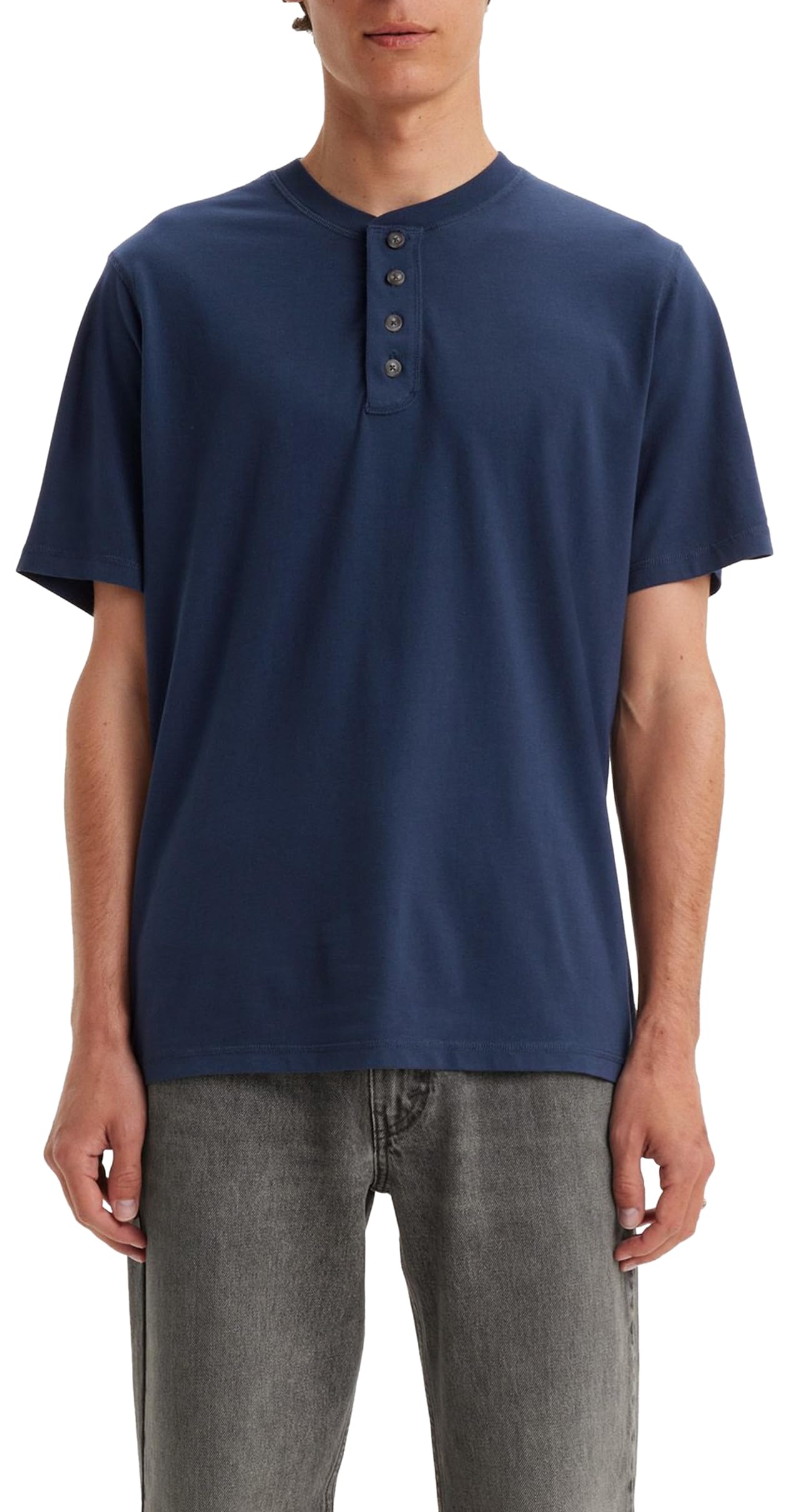 Levi's Henley Men's Short-Sleeved Button Shirt, Naval Academy, L