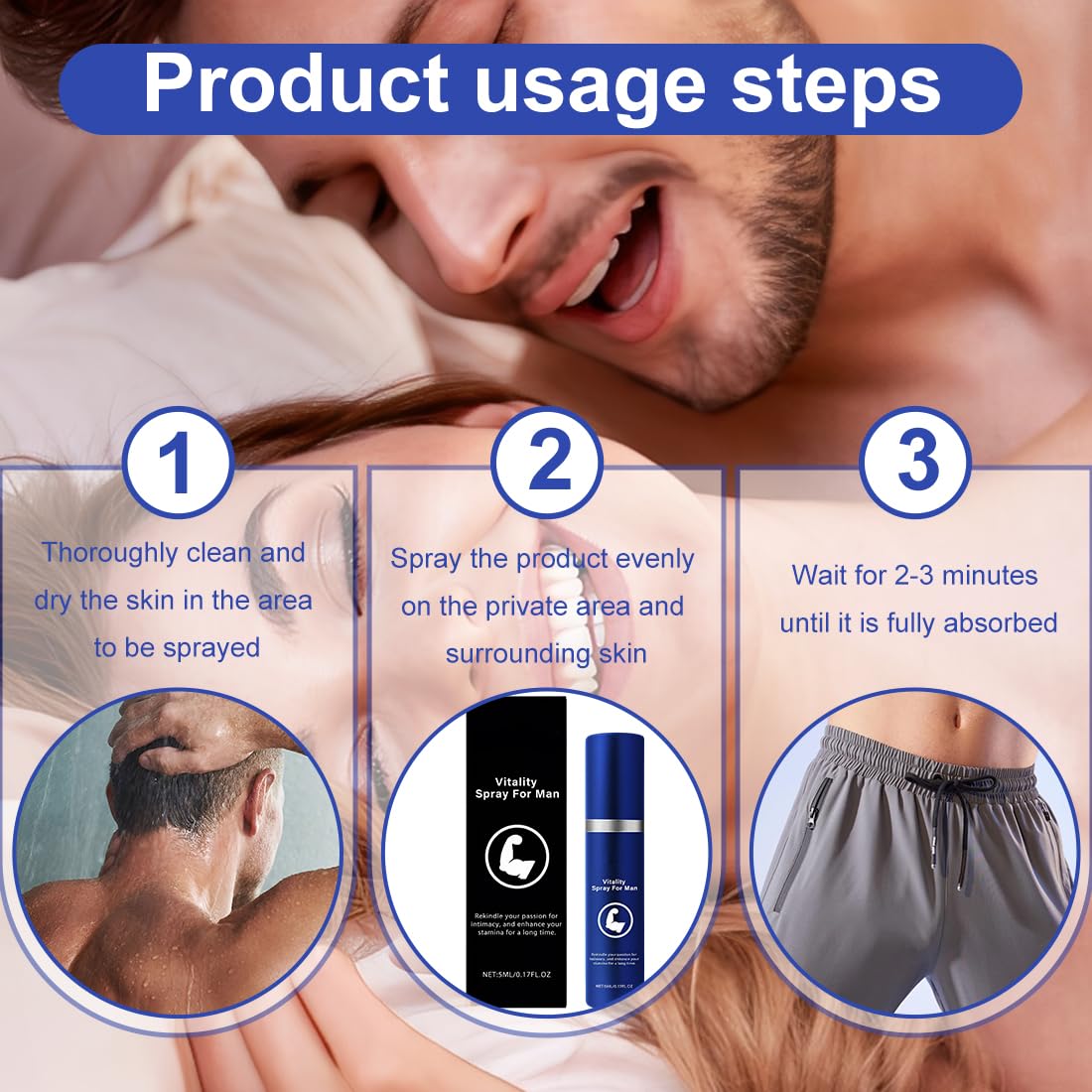 1 Piezas Spray Retardante para Hombres, Spray para Mejorar el Rendimiento y Durar Más Tiempo, tecnología de tercera generación 3.0
