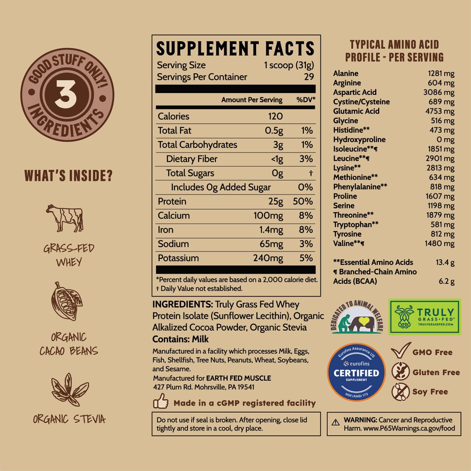 Earth Fed Muscle Chocolate Shakeup Irish Grass Fed Whey Protein Isolate — Amazon image 9