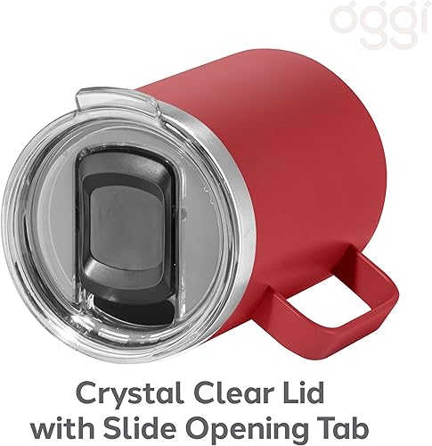 Miniatura 5 de Oggi ThermoMug - Taza térmica de viaje aislada, 14 onzas, color rojo