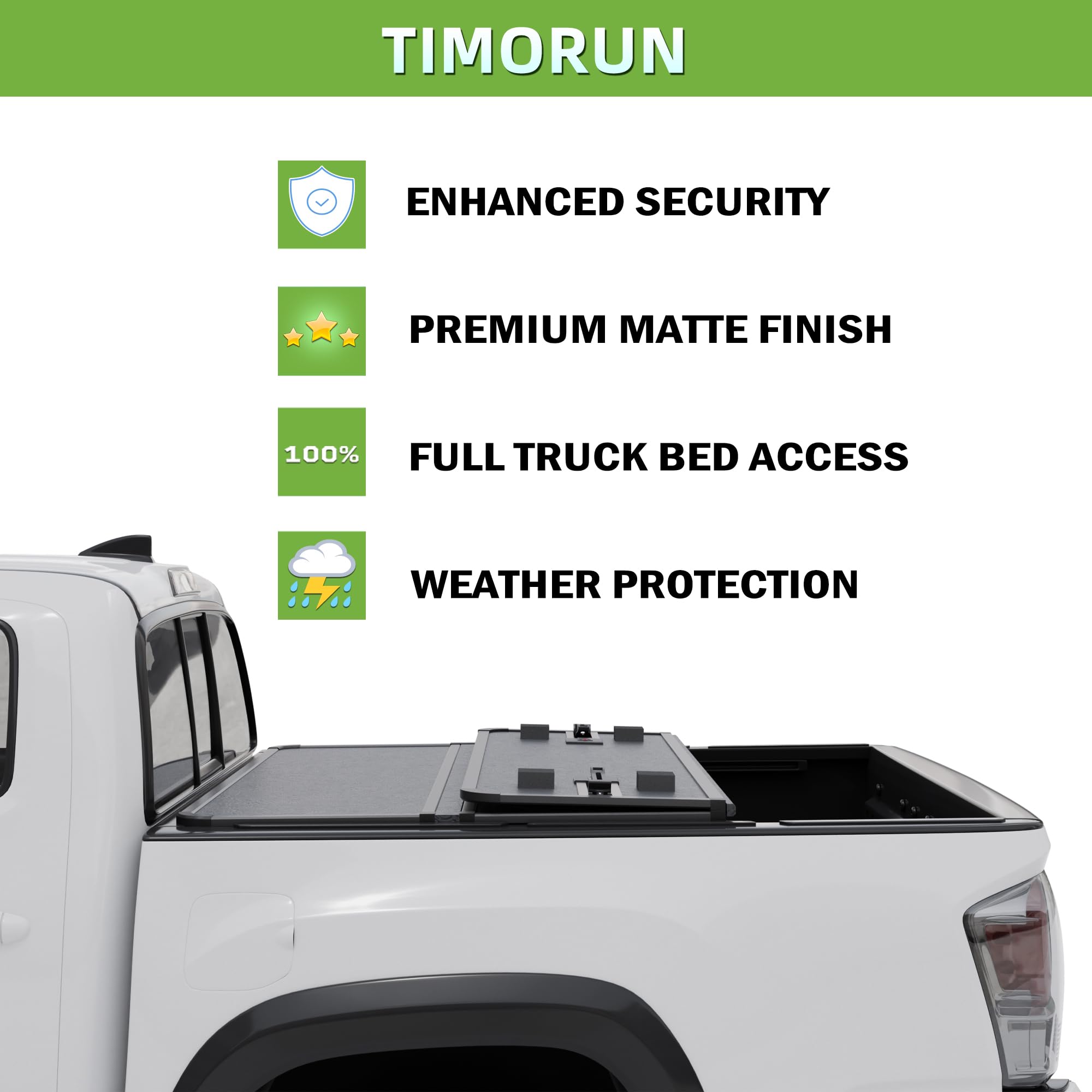 Bed Protection CAPSER Hard Tri-Fold Tonneau Cover For 2016-2025 Toyota ...