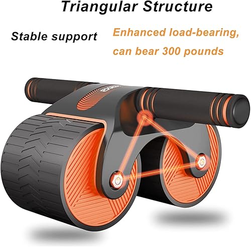 Miniatura 4 de Rueda de rodillo abdominal con rebote automático, doble rueda redonda para entrenamiento de núcleo y entrenamiento de fuerza muscular abdominal para