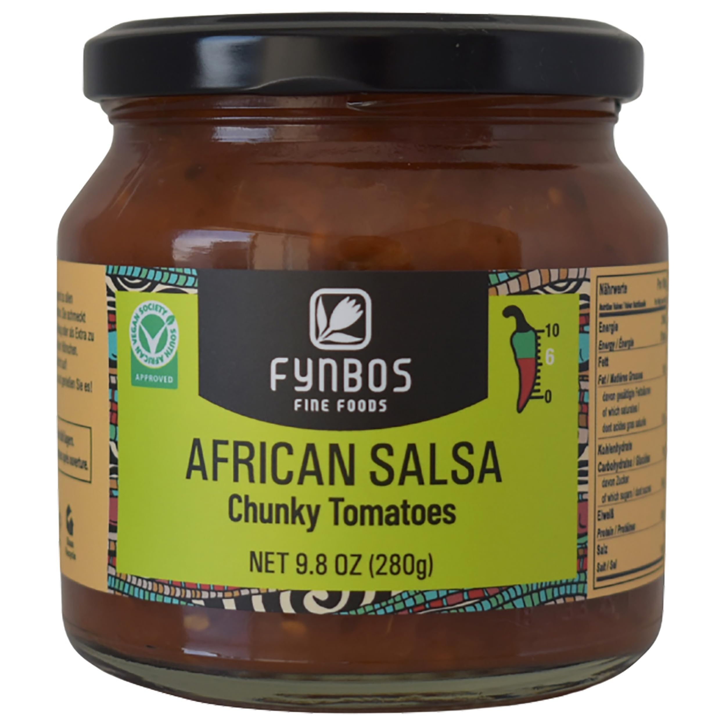 Fynbos Fine Foods Afrikanische Salsa mit stückigen Tomaten Südafrika inkl. FeinWert E-Book (12 x 280 g)