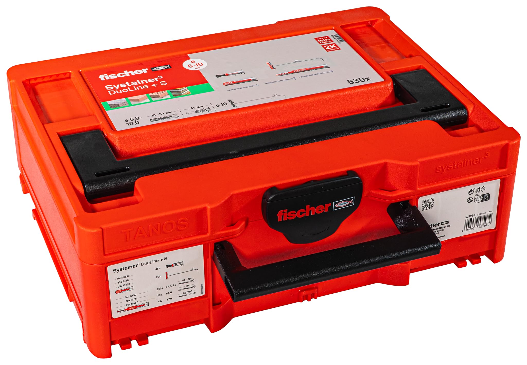 fischer DuoLine + Schraube Systainer M137, 630-teiliges Befestigungsset, DuoPower, DuoTec, DuoBlade, Dübel- und Schraubenset für Voll-, Loch- und Plattenbaustoffe, All-in-One Set für jede Befestigung