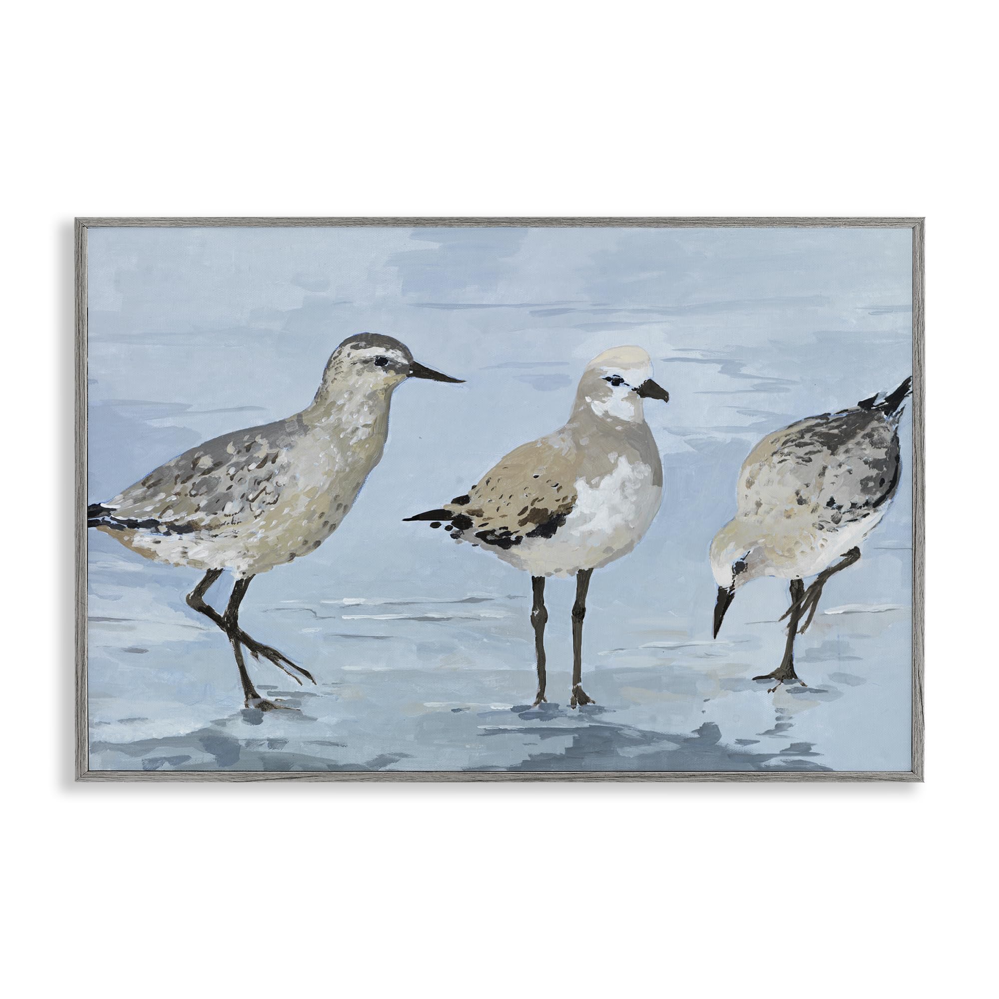 Stupell Industries 'Sandpipers Beach Coastal Scene', Framed Giclee Art, Gray, 24 x 16