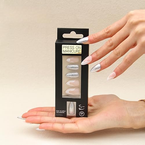 Miniatura 4 de Press On False Nails 24 piece gel nail set medium length press on nails (Pointed Nails A Romantic Wedding)