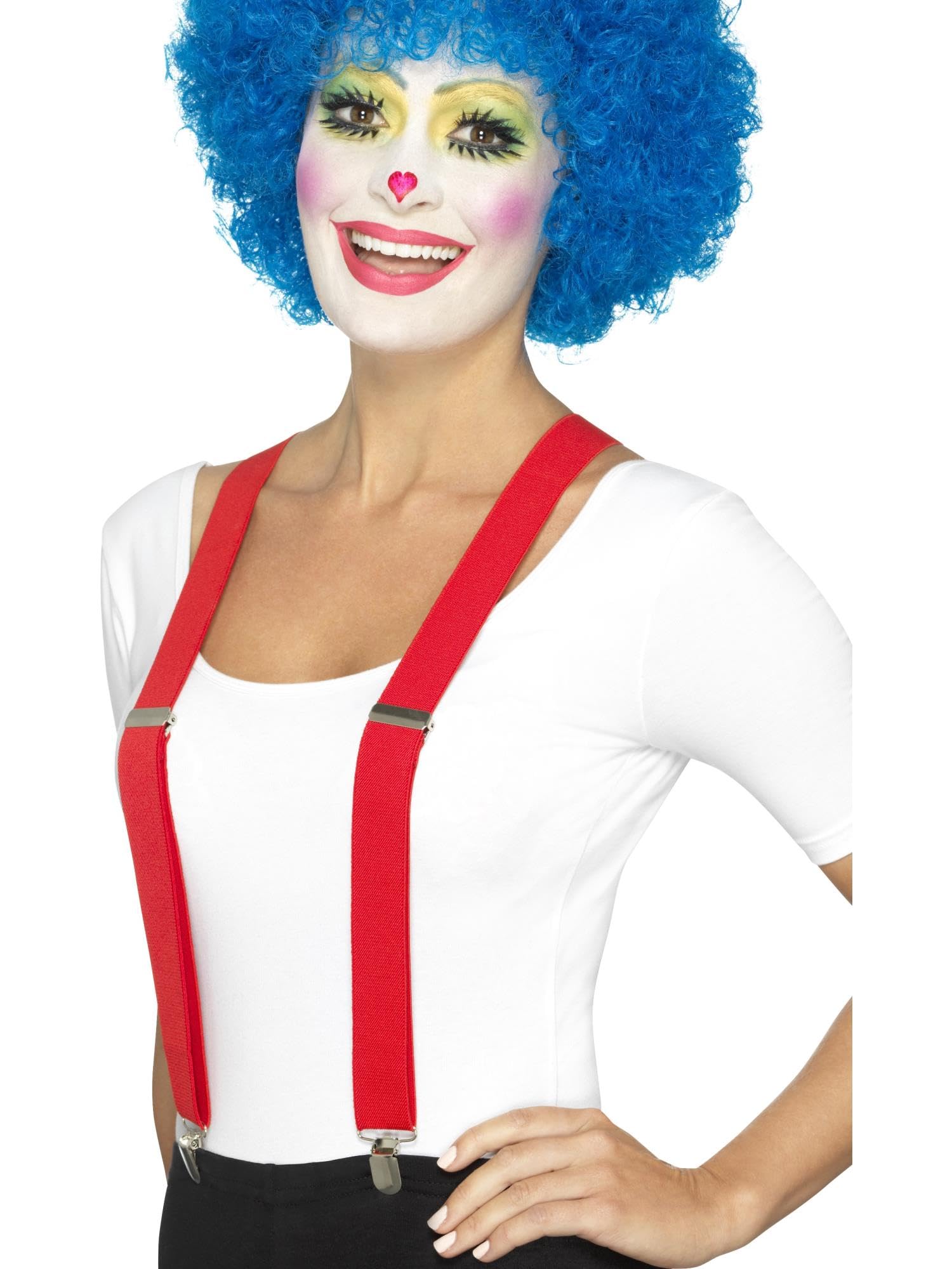 Smiffys Clown Braces, Red , Circus Fancy Dress, Clown Dress Up Accessories