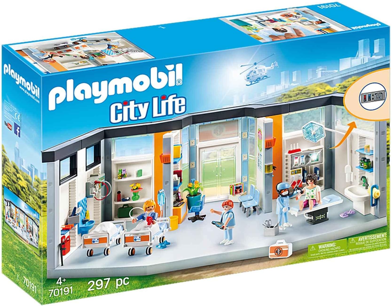 70191 City Life Hospital Clinic, With Lighting Effects, for Children Ages 4+