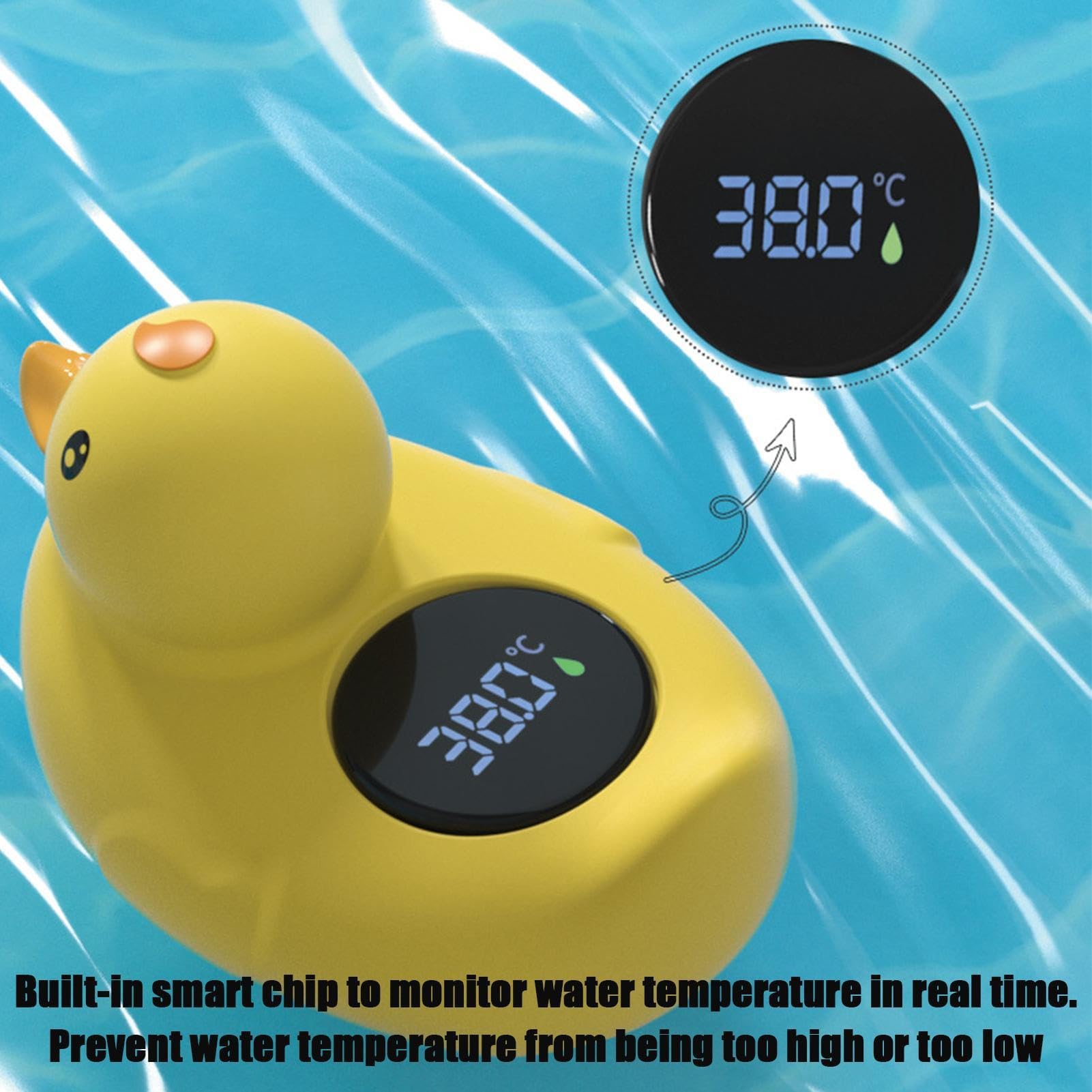 Termometro da bagno per bambini, misuratore della temperatura dell'acqua a forma di anatra, indicatore di sicurezza galleggiante, giocattolo da bagno carino | monitoraggio della temperatura della