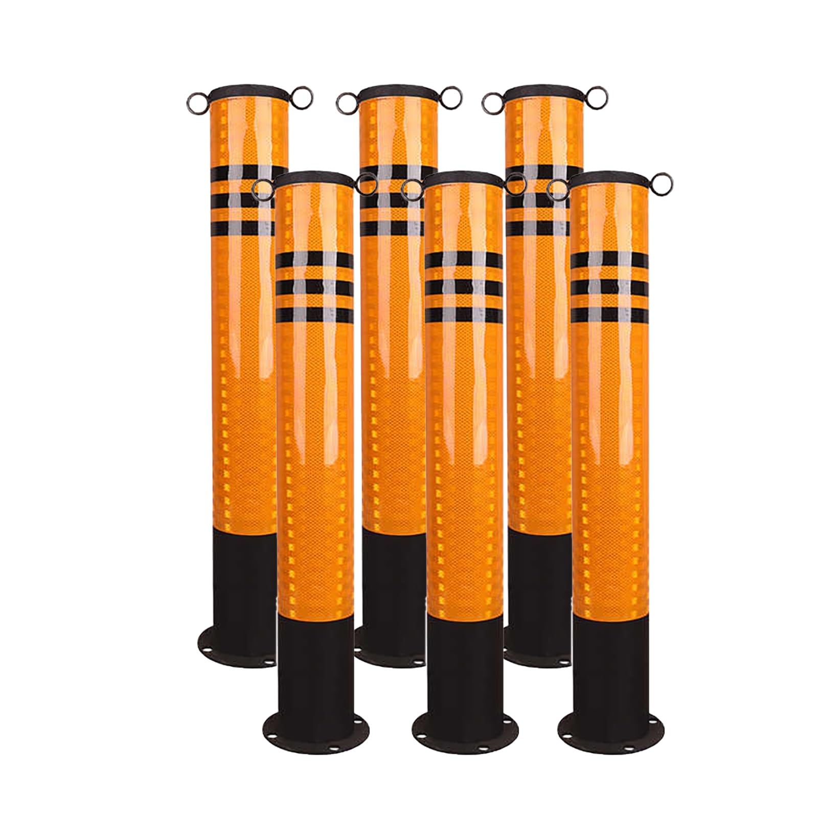 AYCDL Safety Bollard Steel Barrier Traffic Pole, Rustproof Waterproof Driveway Traffic Security Bollards, for Driveways, Parking Lots, and Sensitive Areas,1pcs, Yello,4pcs-Yellow